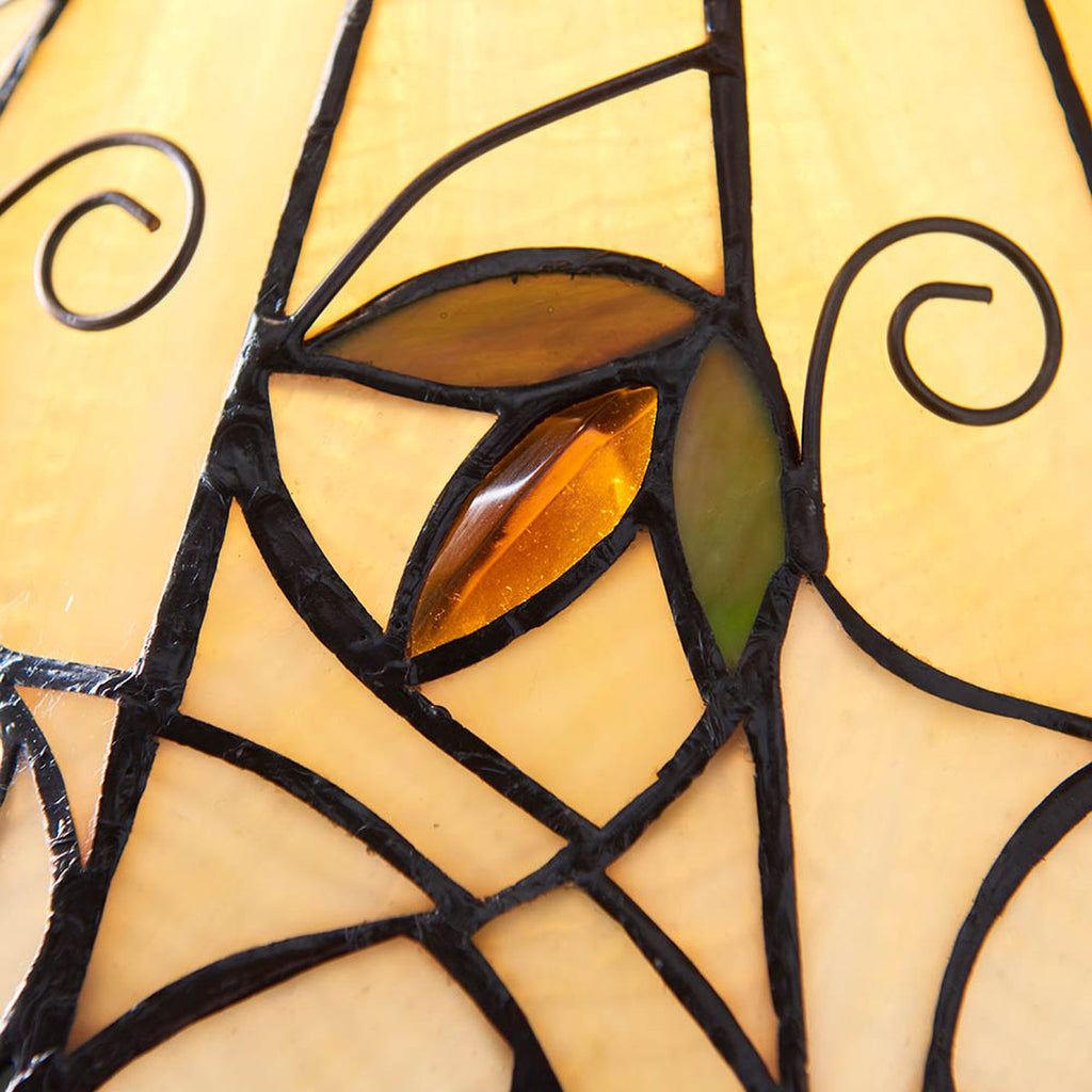 Interiors 1900 Jamelia Small Tiffany Table Lamp in Satin Black