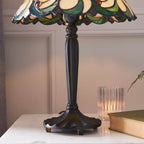 Interiors 1900 Jamelia Small Tiffany Table Lamp in Satin Black