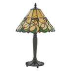 Interiors 1900 Jamelia Small Tiffany Table Lamp in Satin Black