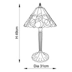 Interiors 1900 Jamelia Small Tiffany Table Lamp in Satin Black