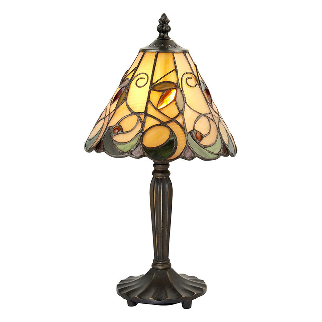 Interiors 1900 Jamelia Mini Tiffany Table Lamp in Satin Black