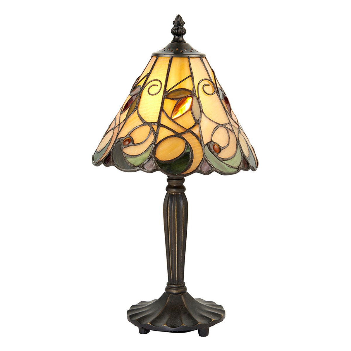 Interiors 1900 Jamelia Mini Tiffany Table Lamp in Satin Black