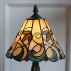 Interiors 1900 Jamelia Mini Tiffany Table Lamp in Satin Black