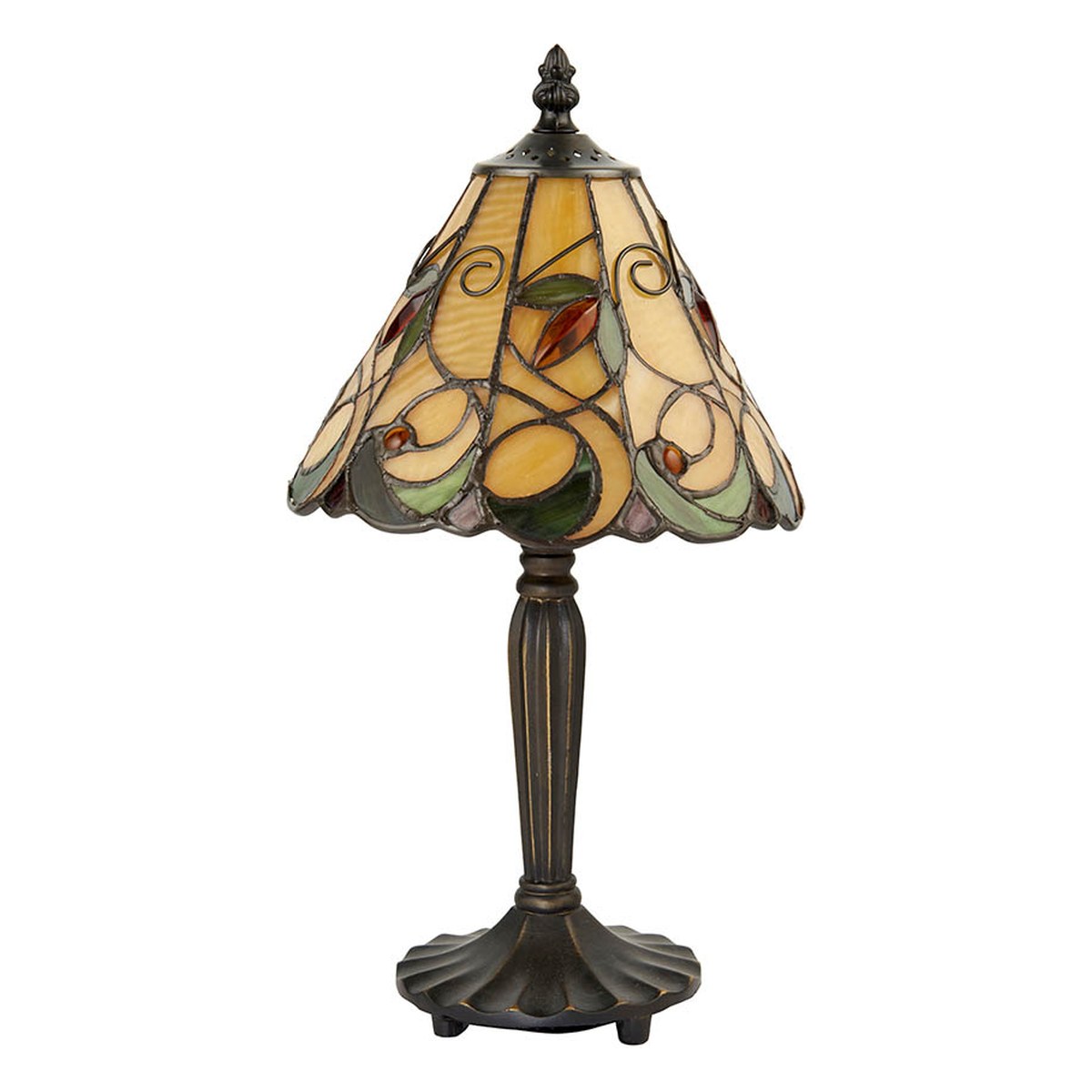 Interiors 1900 Jamelia Mini Tiffany Table Lamp in Satin Black
