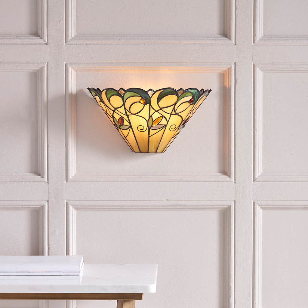 Interiors 1900 Jamelia Tiffany Wall Light in Matt Black