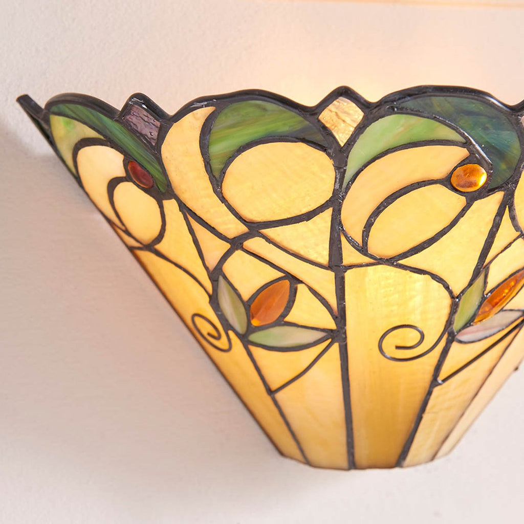 Interiors 1900 Jamelia Tiffany Wall Light in Matt Black