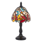 Interiors 1900 Lorette Mini Tiffany Table Lamp in Satin Black