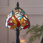 Interiors 1900 Lorette Mini Tiffany Table Lamp in Satin Black