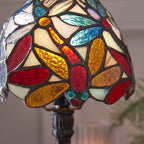 Interiors 1900 Lorette Mini Tiffany Table Lamp in Satin Black