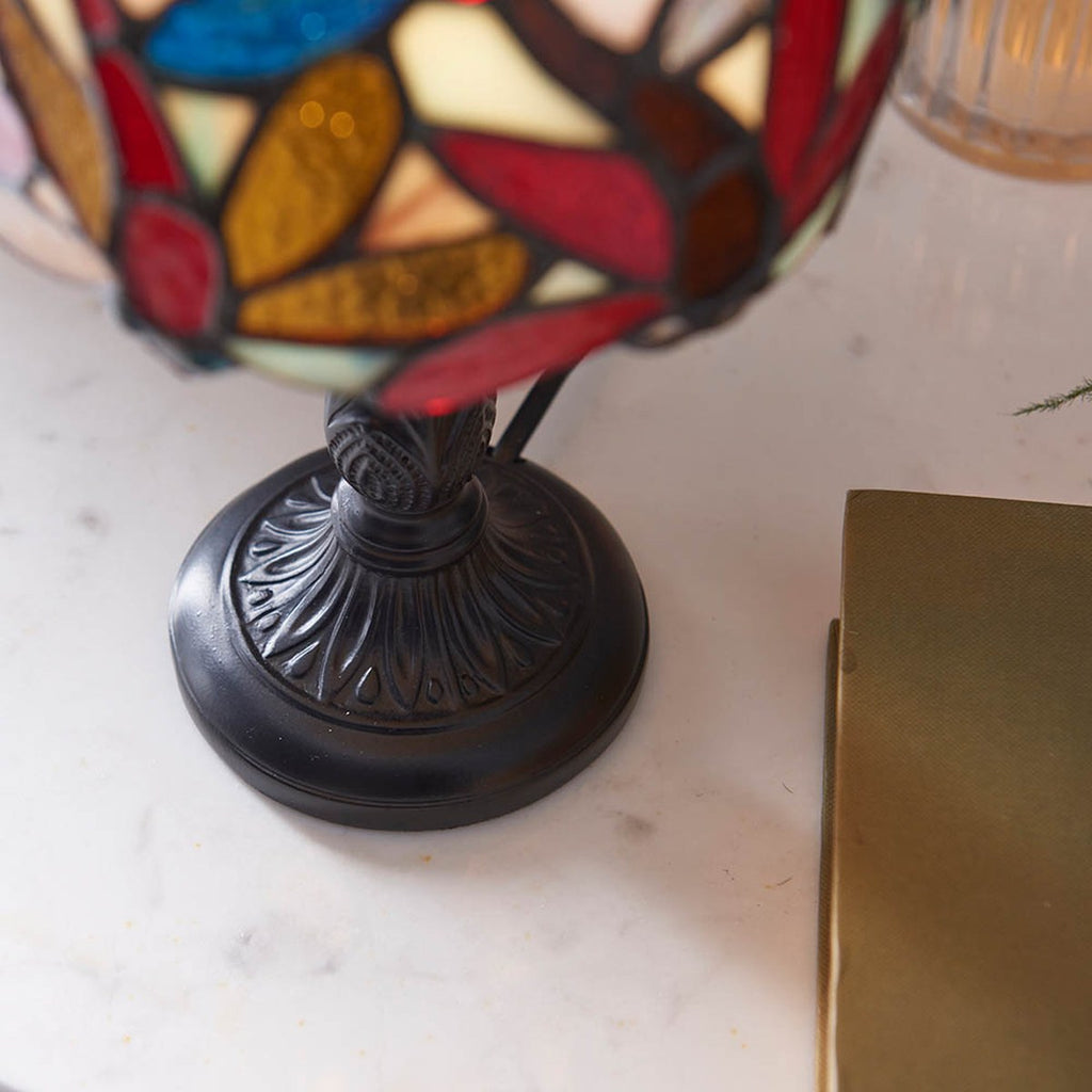 Interiors 1900 Lorette Mini Tiffany Table Lamp in Satin Black