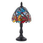 Interiors 1900 Lorette Mini Tiffany Table Lamp in Satin Black