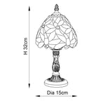 Interiors 1900 Lorette Mini Tiffany Table Lamp in Satin Black