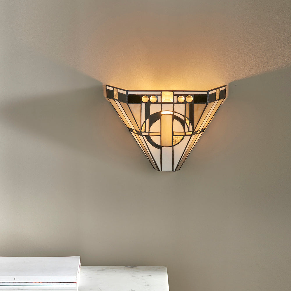 Interiors 1900 Metropolitan Tiffany Wall Light in Matt Black