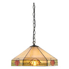Interiors 1900 Nevada Medium Tiffany Pendant Light in Satin Black