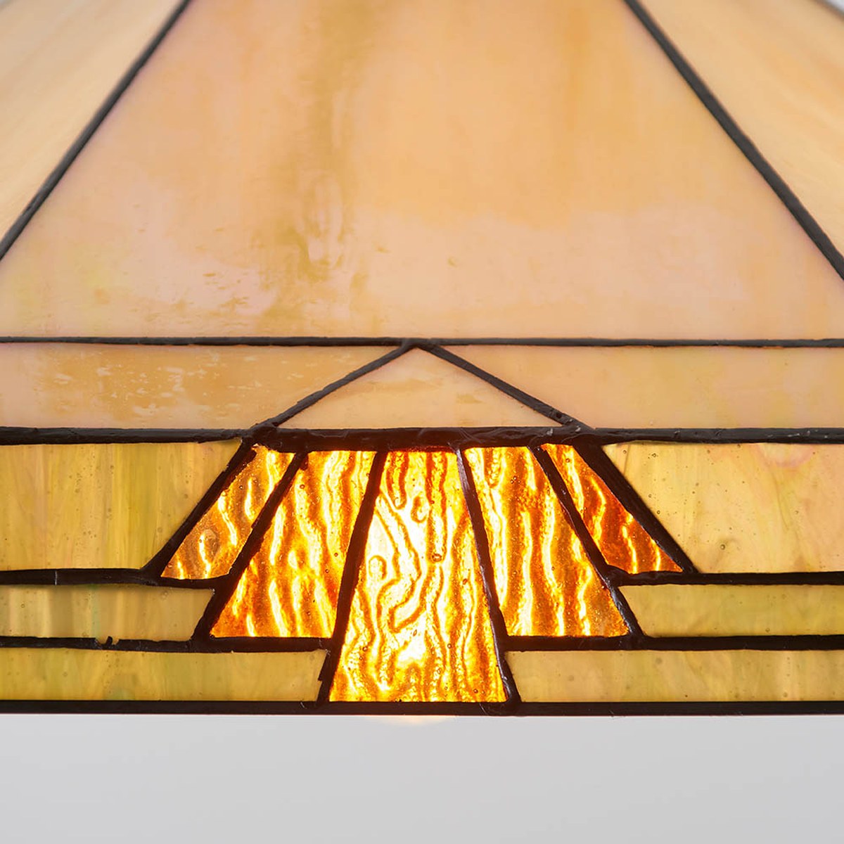 Interiors 1900 Nevada Medium Tiffany Pendant Light in Satin Black