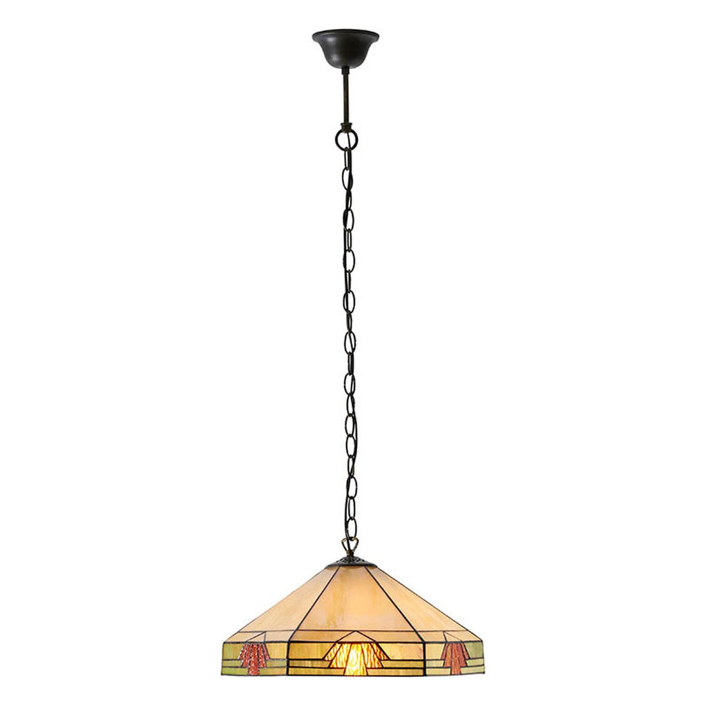 Interiors 1900 Nevada Medium Tiffany Pendant Light in Satin Black