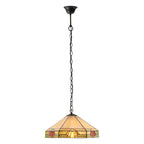 Interiors 1900 Nevada Medium Tiffany Pendant Light in Satin Black