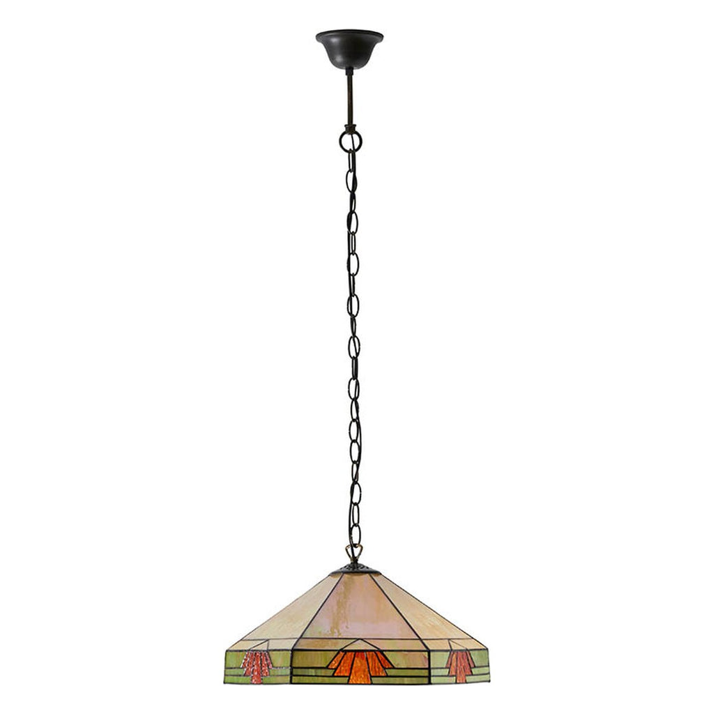 Interiors 1900 Nevada Medium Tiffany Pendant Light in Satin Black