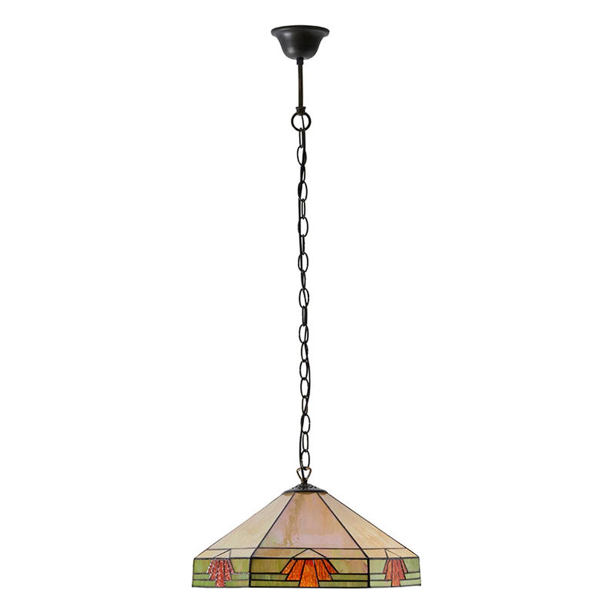 Interiors 1900 Nevada Medium Tiffany Pendant Light in Satin Black
