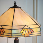 Interiors 1900 Nevada Medium 2 Light Tiffany Table Lamp in Satin Black
