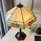 Interiors 1900 Nevada Medium 2 Light Tiffany Table Lamp in Satin Black