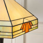 Interiors 1900 Nevada Medium 2 Light Tiffany Table Lamp in Satin Black