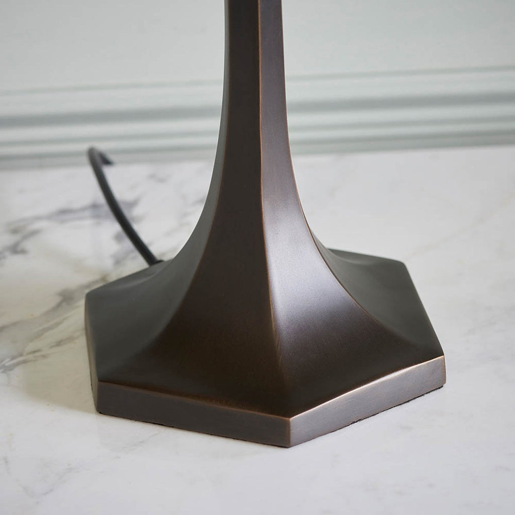 Interiors 1900 Nevada Medium 2 Light Tiffany Table Lamp in Satin Black