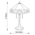 Interiors 1900 Nevada Medium 2 Light Tiffany Table Lamp in Satin Black
