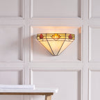 Interiors 1900 Nevada Tiffany Wall Light in Matt Black