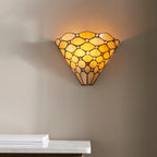 Interiors 1900 Pearl Tiffany Wall Light in Matt Black
