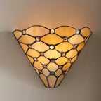Interiors 1900 Pearl Tiffany Wall Light in Matt Black