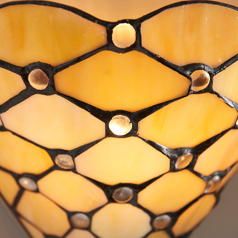 Interiors 1900 Pearl Tiffany Wall Light in Matt Black