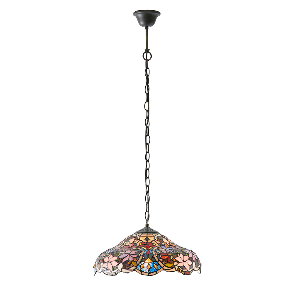 Interiors 1900 Sullivan Tiffany Pendant Light in Satin Black