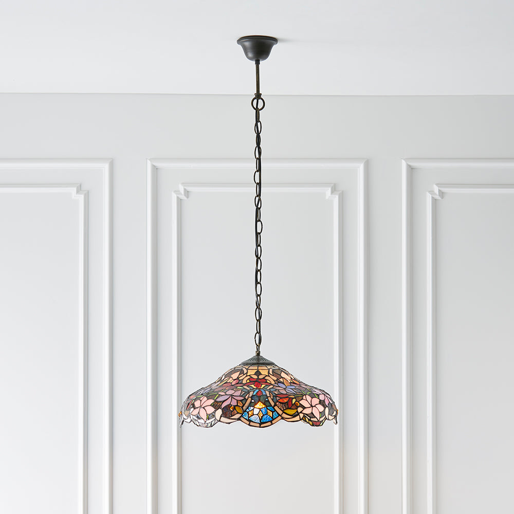 Interiors 1900 Sullivan Tiffany Pendant Light in Satin Black