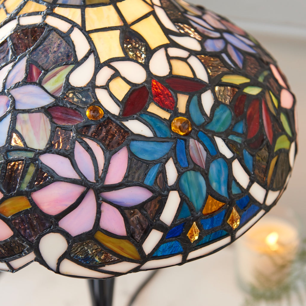 Interiors 1900 Sullivan Tiffany Table Lamp in Satin Black