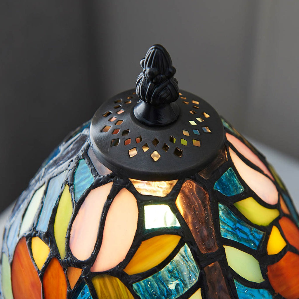 Interiors 1900 Sylvette Mini Tiffany Table Lamp in Satin Black