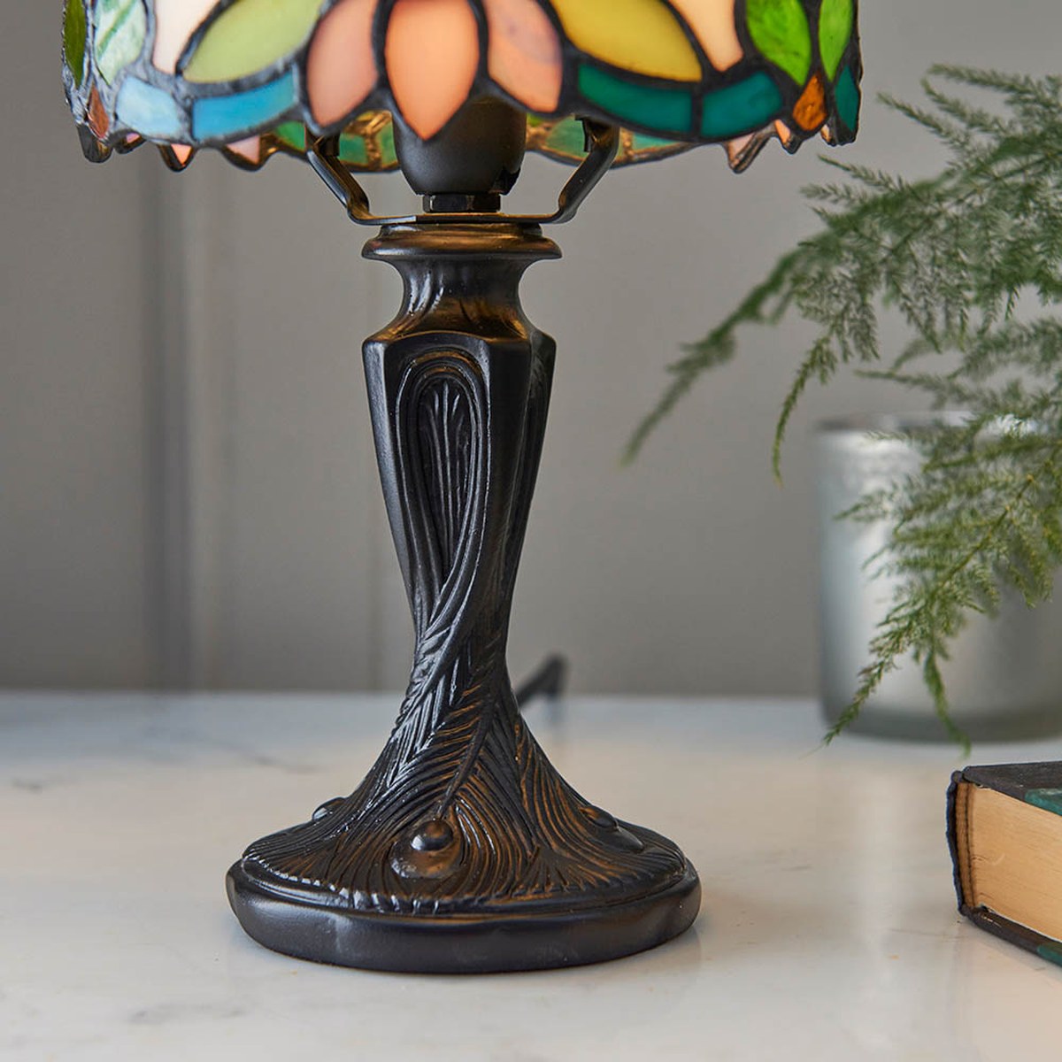 Interiors 1900 Sylvette Mini Tiffany Table Lamp in Satin Black