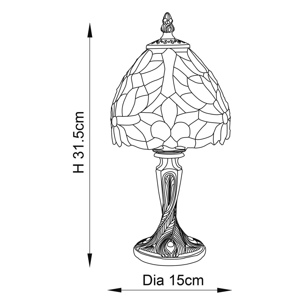 Interiors 1900 Sylvette Mini Tiffany Table Lamp in Satin Black