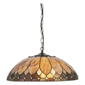 Interiors 1900 Brooklyn 3 Light Tiffany Pendant Light in Satin Black