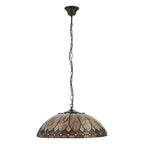 Interiors 1900 Brooklyn 3 Light Tiffany Pendant Light in Satin Black