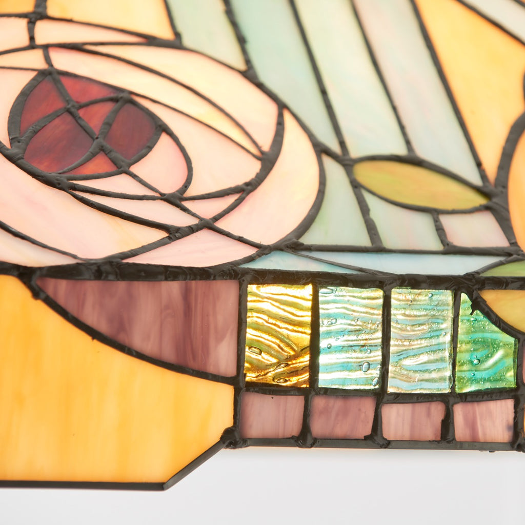 Interiors 1900 Willow 3 Light Tiffany Pendant Light in Satin Black