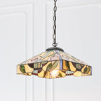 Interiors 1900 Willow Medium Tiffany Pendant Light in Satin Black
