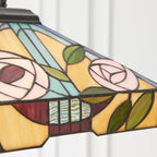 Interiors 1900 Willow Medium Tiffany Pendant Light in Satin Black