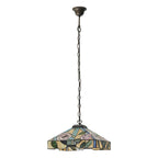 Interiors 1900 Willow Medium Tiffany Pendant Light in Satin Black