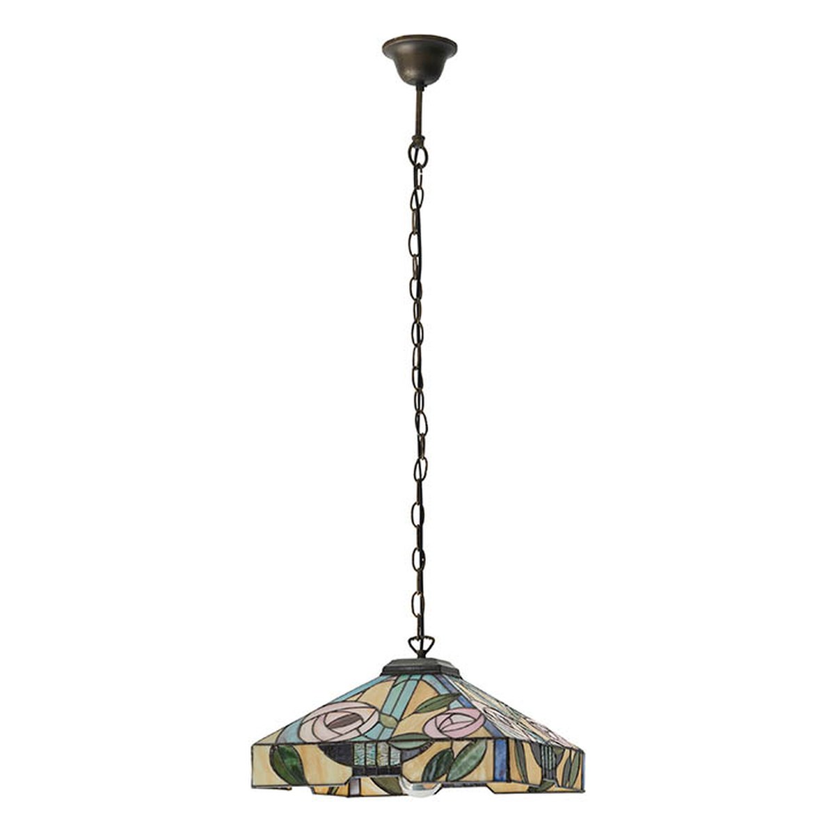 Interiors 1900 Willow Medium Tiffany Pendant Light in Satin Black