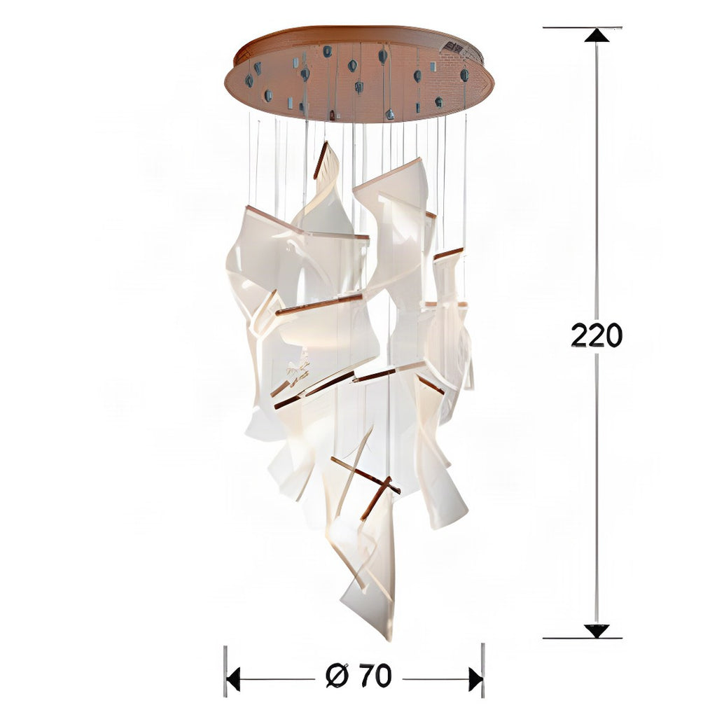 Schuller Velos Cluster Pendant Light in Rose Gold