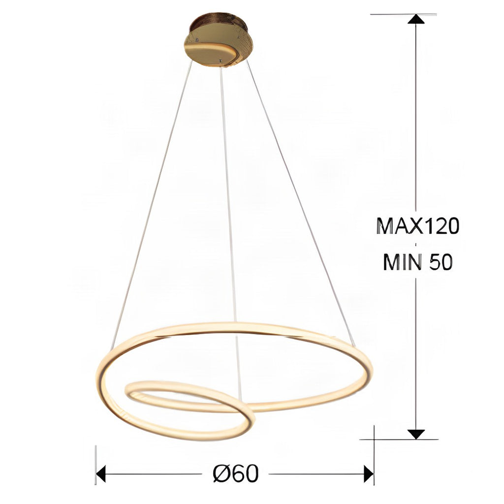 Schuller Tube Pendant Light in Gold