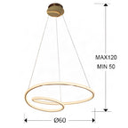 Schuller Tube Pendant Light in Gold