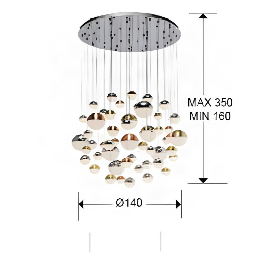 Schuller Sphere 55 Light Cluster Pendant Light with Multicoloured with Bluetooth Control