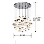 Schuller Sphere 55 Light Cluster Pendant Light with Multicoloured with Bluetooth Control